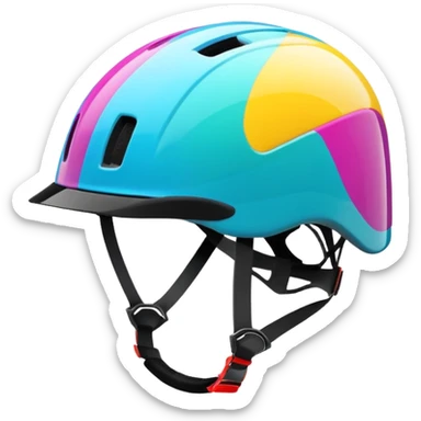 A vibrant bike helmet  sticker