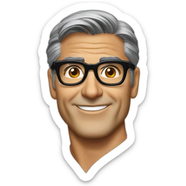 George Clooney glasses sticker