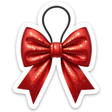 red glitter bow sticker