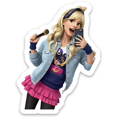 blonde girl in stylish outfit sticker