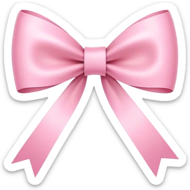 Super ultra-thin and stretched ribbon bow, as narrow as possible, single loop, no extra loops, no fluffy or rounded shapes, only one long and sleek ribbon, delicate, minimalist, NO DOUBLE LOOPS, NO THICKNESS, ONLY A SINGLE SLIM LINE pink sticker