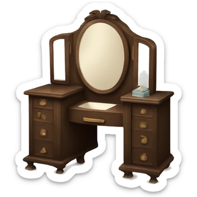Brown 1920s vanity  sticker