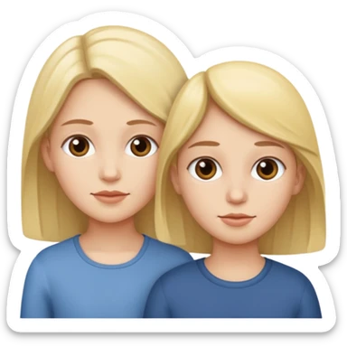 Two sisters and one boy emoji  sticker