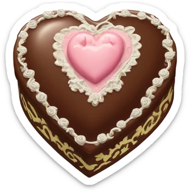 Rococo heart chocolate box sticker
