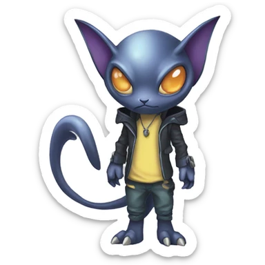 cute cool edgy sharp eldritch alien Digimon-Fakemon-animal full body sticker