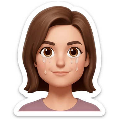 woman with drool on her face sticker