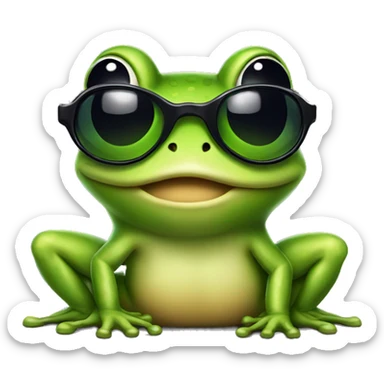 Frog with sunglasses  sticker