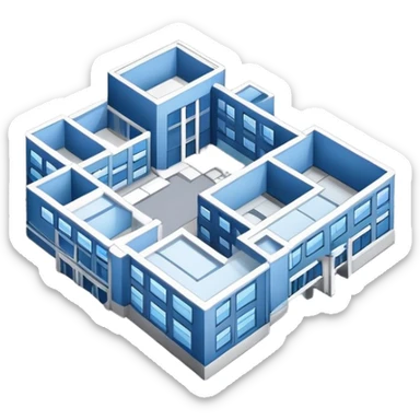 an moji of a architecture plan for a hospital sticker