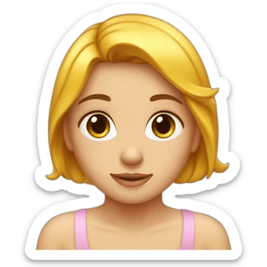 Une fille faisant son bain sans eau sticker