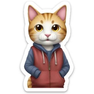 happy gay cat on a clothing shopping spree sticker