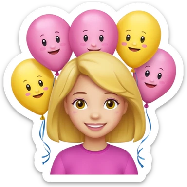 Gianna spelled with cute girl balloons sticker