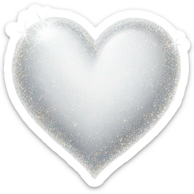 White heart with sparkles around it sticker