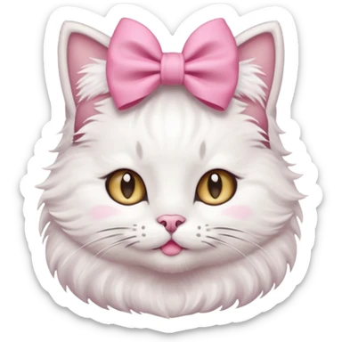 Gato con moño Rosita en l cabeza sticker