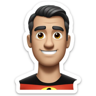 Realistic Mr incredible head with haircut and straight face sticker
