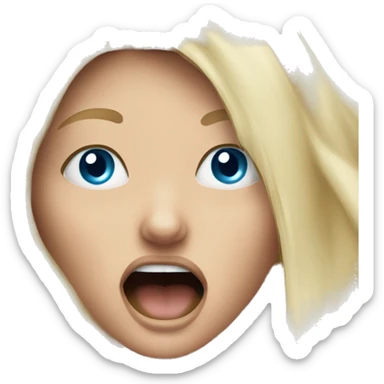 Screaming blonde girl blue eyes sticker