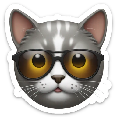 Cat with sunglasses sticker