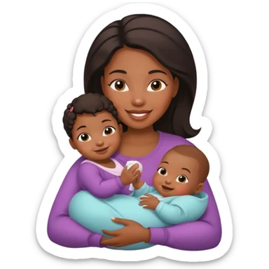 Black woman rocking her baby sticker
