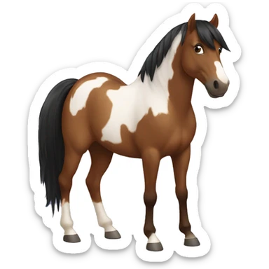 horse with brown fur and black mane sticker