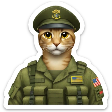 military cat Ukrainian marines sticker