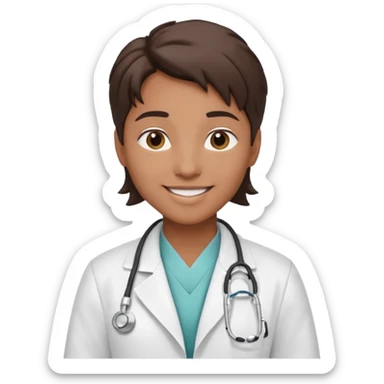 androgynous physician no stethoscope and medium tone skin NO stethoscope sticker