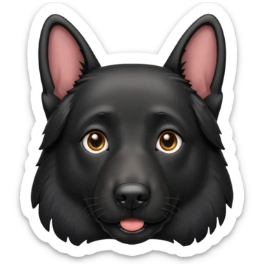 Black German Shepard floppy ears  sticker