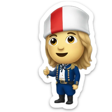 French man with French flag sticker