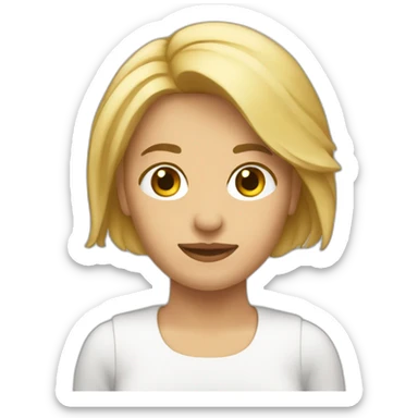 Mujer de 54 años pelo muy corto rubio pensando sticker