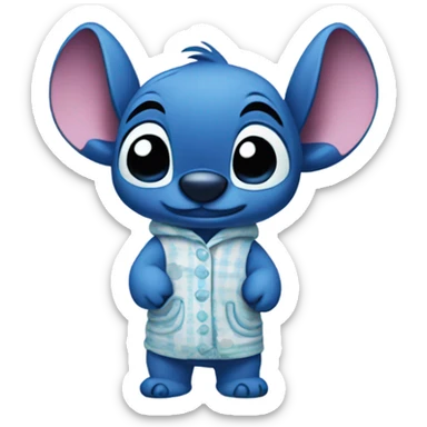 Cute stitch wearing pjs sticker