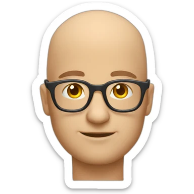 bald developer in glassess european sticker
