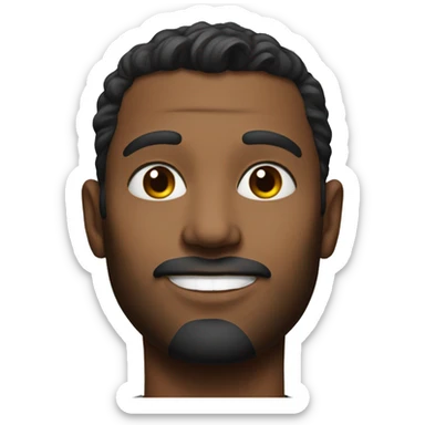 handsome man in realistic portrait black sticker