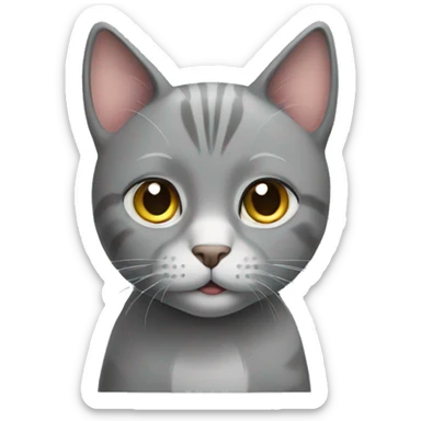 Cute gray cat sticker