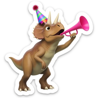 Triceratops birthday sticker