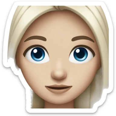 white girl with blue eyes and long black hair sticker
