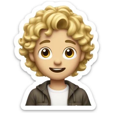light-skinned boy with wavy hair and money eyes with his hands on his ears, showing surprise sticker