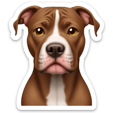 brown pitbull with no white hair sticker