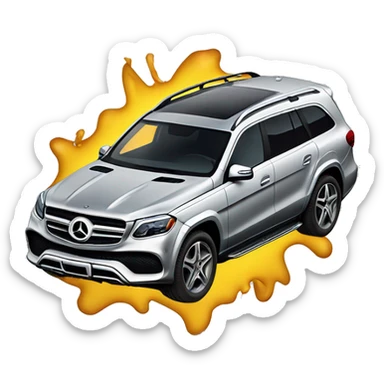 crashed mercedes GLS sticker