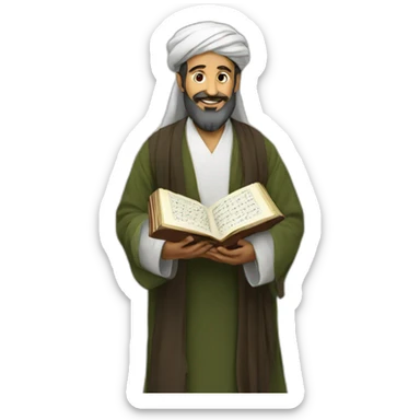 sufi man holding quran sticker