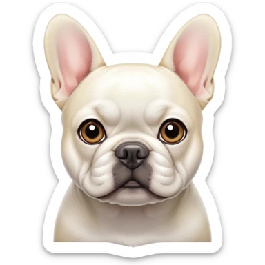 White frenchie sticker