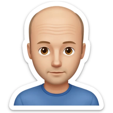 man casual clothes balding hairline sticker