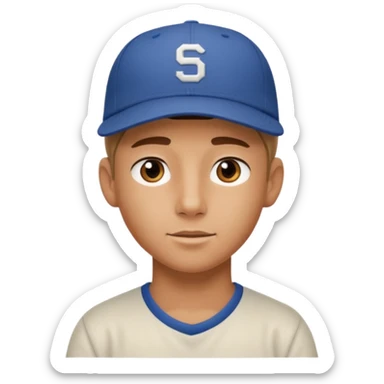 handsome boy with backside cap only neck  sticker