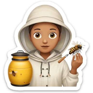 beekeeper white cloth sticker