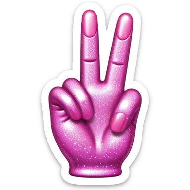 Pink sparkling middle finger  sticker