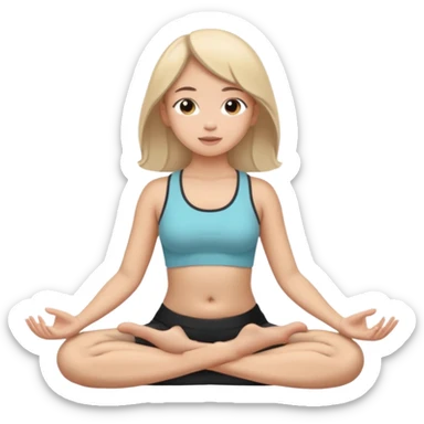 девочка сидит в позе лотоса и дышит sticker