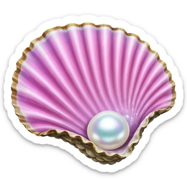 Pink Sparkle oyster Shell with pearl sticker
