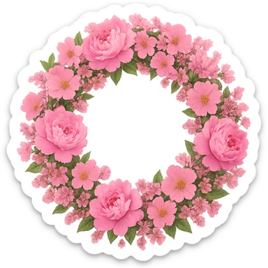 pink wreath, remove background sticker