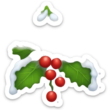 mistletoe with snow sticker