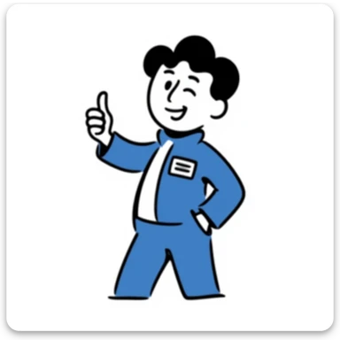 Vault Boy from Fallout giving a thumbs-up sticker