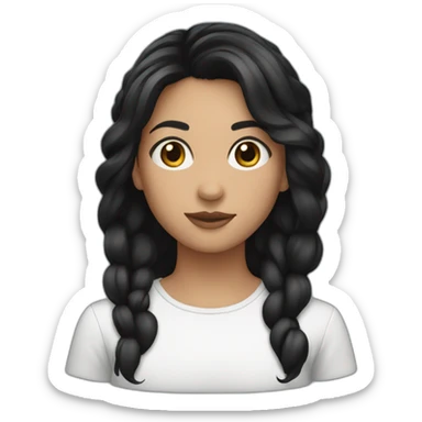 Hanna-black hair sticker