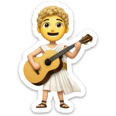 white boy in a Ancient Greek costume singing, on stage  sticker