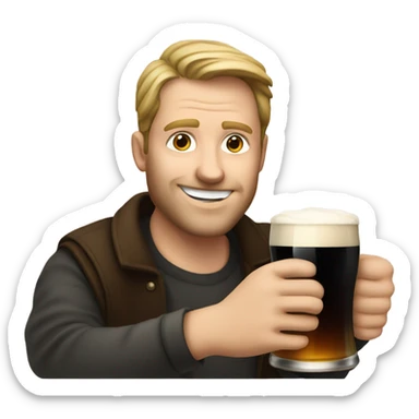 White guy drinking a Guinness sticker